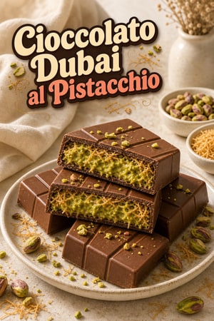 Tavoletta di Cioccolato di Dubai al Pistacchio e Kataifi