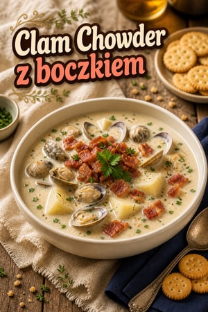 Rozgrzewający New England Clam Chowder z boczkiem i ziołami