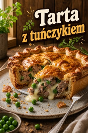 Klasyczny paj z tuńczyka w puszcze z kremowym nadzieniem