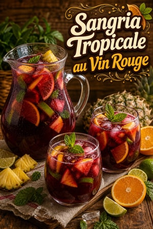 Sangria Latino Tropicale au Vin Rouge et Brandy