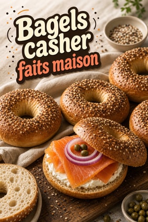 Bagels Casher Faits Maison avec Assaisonnement Complet