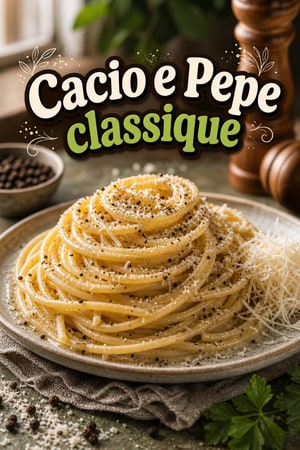 Cacio e Pepe classique — pâtes au poivre noir, facile