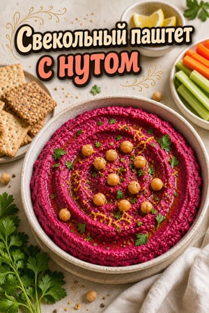 Яркий паштет из запеченной свеклы и нута с лимоном