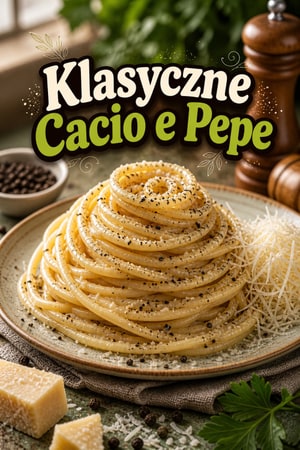 Klasyczne Cacio e Pepe — makaron z czarnym pieprzem