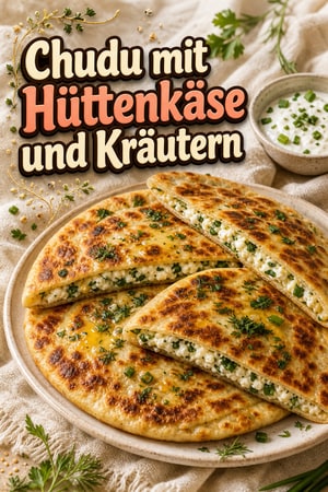 Hüttenkäse-Chudu: Kräuter-Fladen mit cremiger Füllung