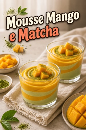 Bicchieri Mousse Mango e Matcha Swirl