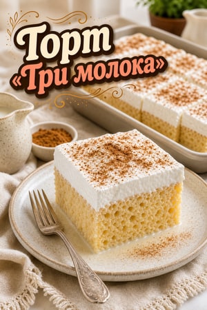 Классический торт «Три молока» с нежным кремом