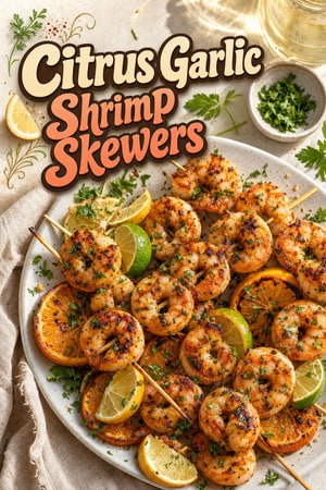 Zesty Citrus Garlic Shrimp Skewers with Fresh Herbs