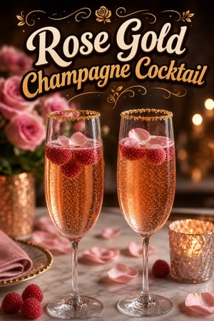 Rose Gold Anniversary Cocktail with Champagne