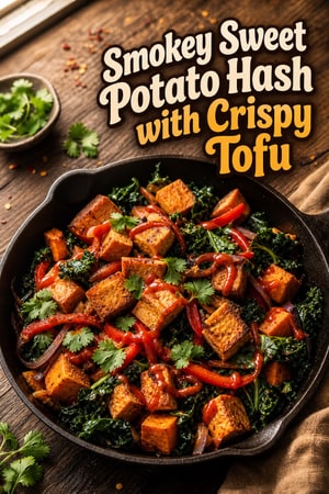 Smokey Sweet Potato Hash with Crispy Tofu Skillet