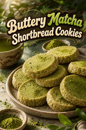 Buttery Matcha Green Tea Shortbread Cookies