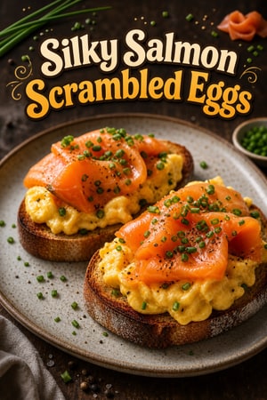 Silky Smoked Salmon and Chive Scrambled Eggs on Sourdough