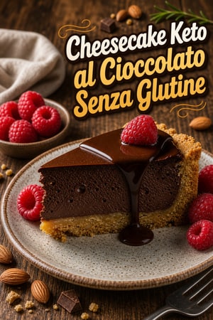 Cheesecake al cioccolato keto e senza glutine, decadente