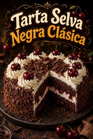 Tarta Selva Negra Clásica con Cerezas al Kirsch
