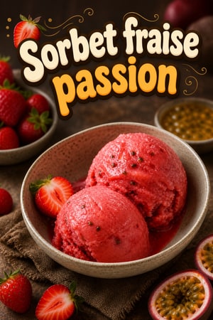 Sorbet Fraises et Fruits de la Passion