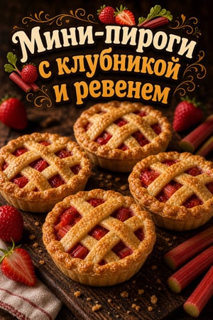 Мини-пироги с клубникой и ревенем: классический рецепт