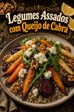 Legumes Assados com Amaranto e Queijo de Cabra Cremoso