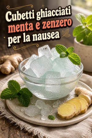 Ghiaccioli tritati menta e zenzero per nausea mattutina