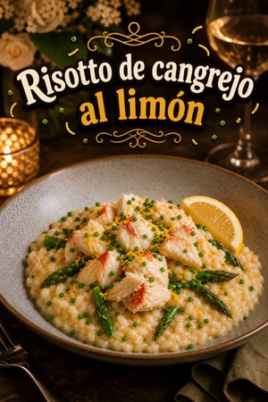Risotto de Cangrejo al Limón y Mantequilla: Receta Elegante