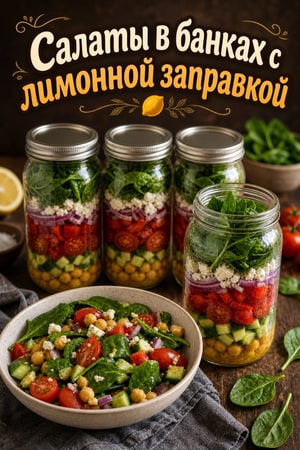 Салаты в банках с лимонной заправкой