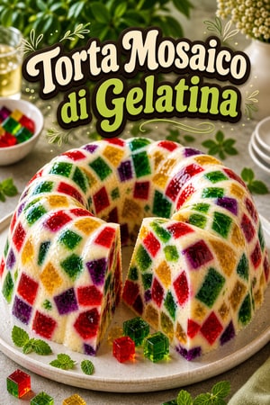 Torta Mosaico di Gelatina: Un Dessert Colorato e Cremoso