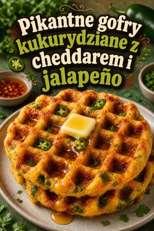 Pikantne gofry kukurydziane z cheddarem i jalapeño