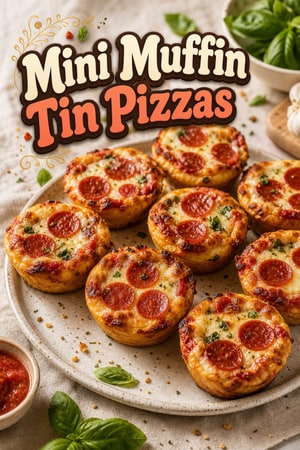 Mini Muffin Tin Pizzas with Homemade Garlic Crust