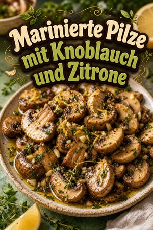 Mediterrane marinierte Pilze mit Knoblauch und Zitrone