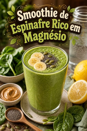 Smoothie de Espinafre Rico em Magnésio para Enxaqueca Diária