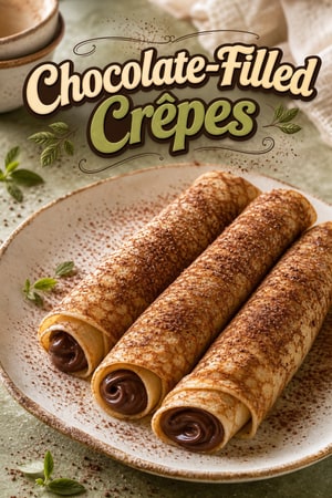Chocolate-Filled Rolled Crêpes with Cocoa Dust