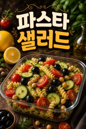 상큼한 레몬 비네그레트를 곁들인 지중해식 파스타 샐러드 레시피