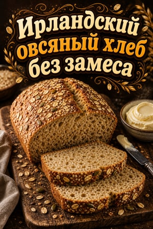 Простой ирландский овсяный хлеб без замеса (Porridge Bread)
