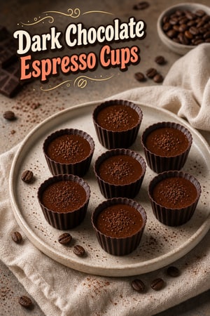 Dark Chocolate Mini Coffee Cups with Espresso Ganache