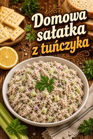 Klasyczna domowa sałatka z tuńczyka z selerem i ziołami