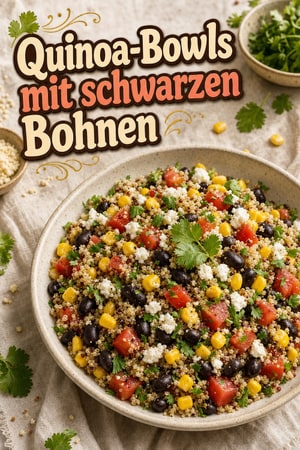 Spritzige Quinoa-Schwarzbohnen-Power-Bowls für die Schule
