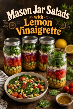 Mason Jar Salads with Lemon Vinaigrette