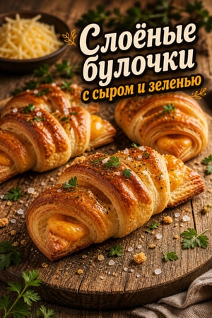 Слоёные сырные булочки с тглазурью