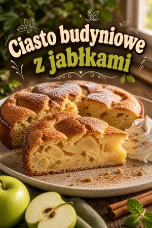 Ciasto budyniowe 3-cup z kwaśnymi jabłkami — prosty przepis