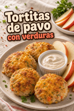 Filetes de pavo picado para niños con verduras y queso