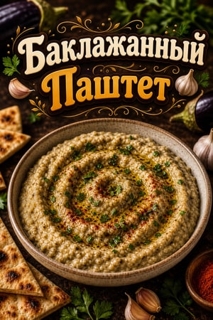 Паштет из запеченных баклажанов с чесноком и зеленью