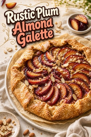 Rustic Plum Almond Galette — Buttery Freeform Pie Delight