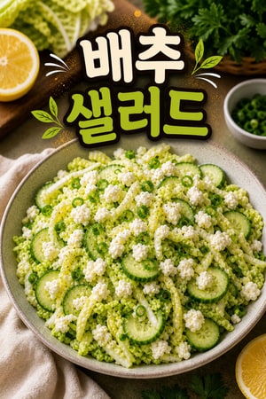 아삭한 배추 오이 페타 치즈 샐러드 만들기: 상큼하고 가벼운 한 끼