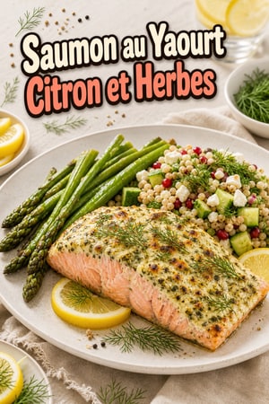Saumon Mariné au Yaourt Grec, Citron et Herbes