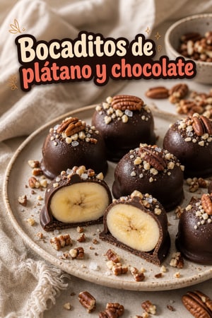 Bocaditos congelados de plátano y chocolate salado