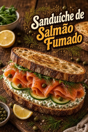 Sanduíche de Salmão Fumado em Pão de Massa Mãe e Ervas