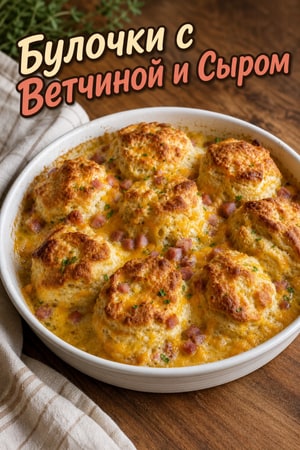 Бисквиты с ветчиной и сыром, плывущие в масле