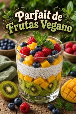 Parfait de Frutas Vegano com Baixo Teor de Açúcar e Sem Nozes