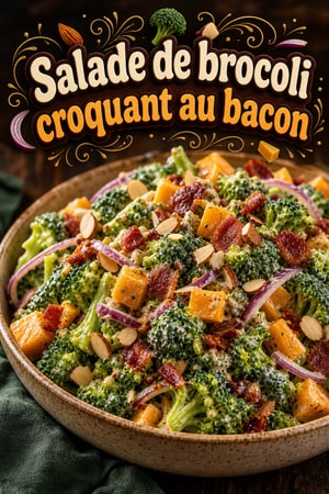 Salade de brocoli croquant au bacon et cheddar