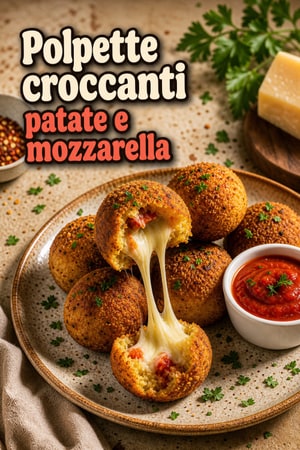Croccanti polpette di patate ripiene di mozzarella