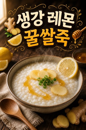 속을 달래는 생강 레몬 꿀 쌀죽: 감기 날에 좋은 부드러운 보양 한 그릇, 영양 가득 목 진정 쉬운 레시피